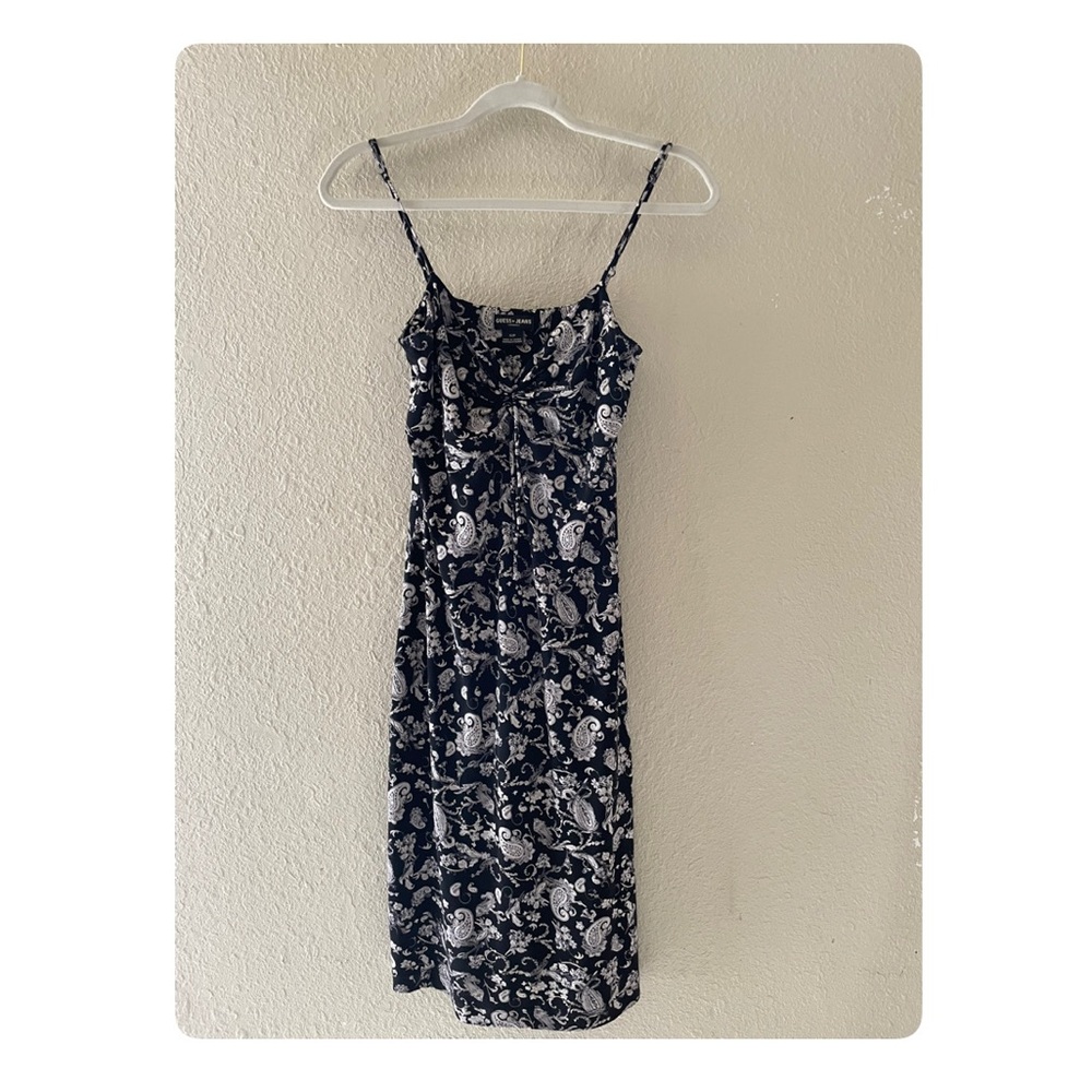 Guess Sleeveless Midi Dress with Tie Front | Size Small